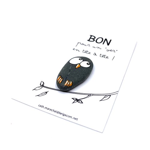 Carte galet "Bon ver tête à tête/ en terrasse"