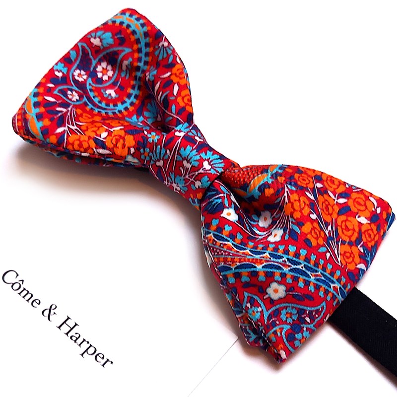Noeud modèle Spencer motif orange cashmere
