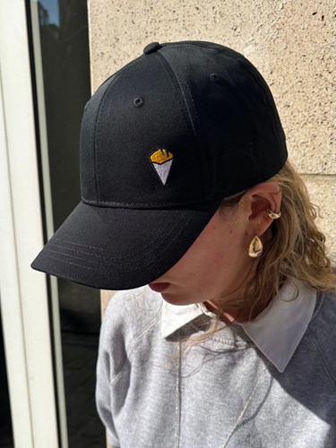 Casquette baseball frites noire