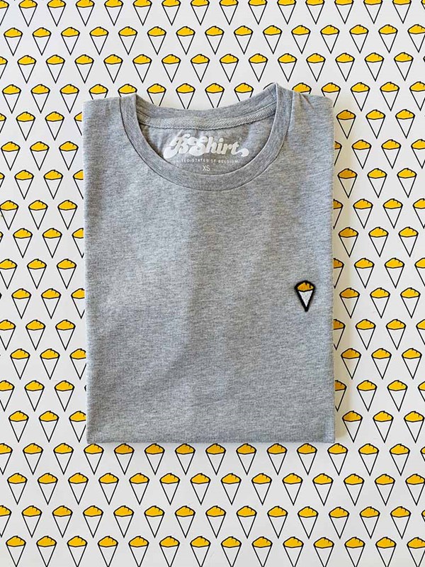 T-shirt "Frites" gris clair chiné