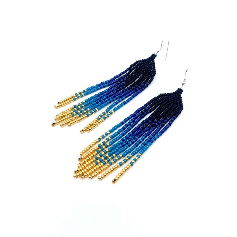 Boucles d'oreilles "Les ultimes" bleu- attache argent