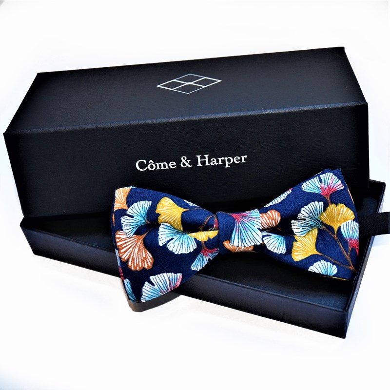 Noeud papillon Spencer motif Ginkgo Biloba