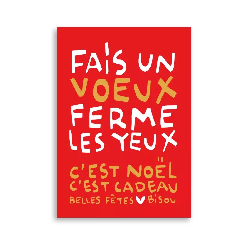 Carte "Fais un voeux..." + Enveloppe