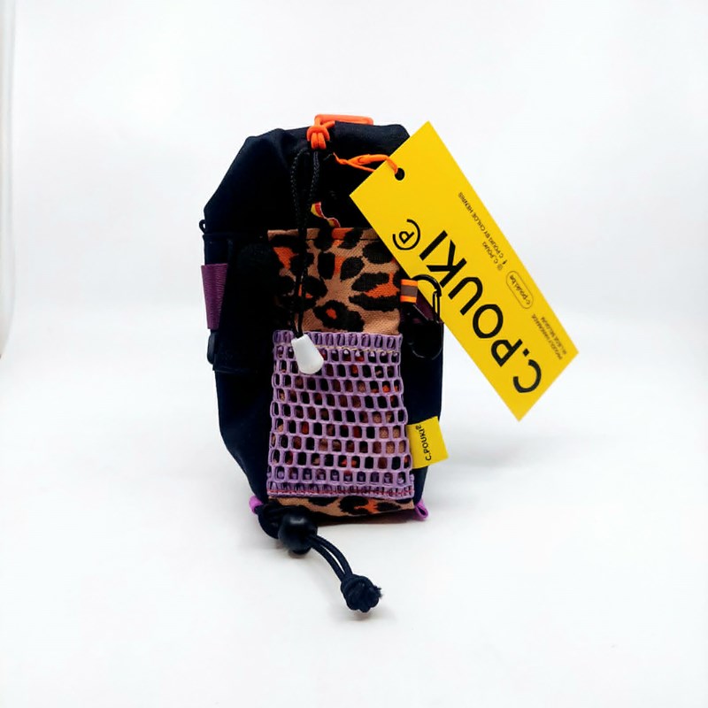 Amono – Le snackbag unique noir, mauve et léopard