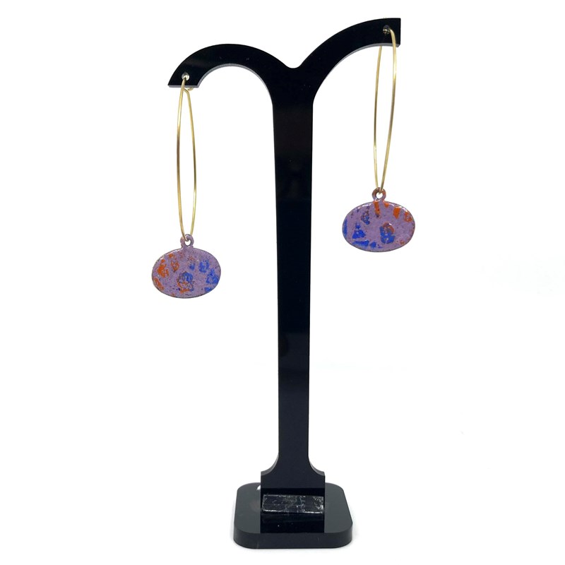 Boucles d'oreilles créoles en cuivre émailé