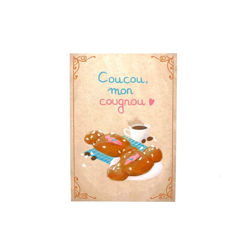 carte postale "Coucou mon cougnou"+ enveloppe
