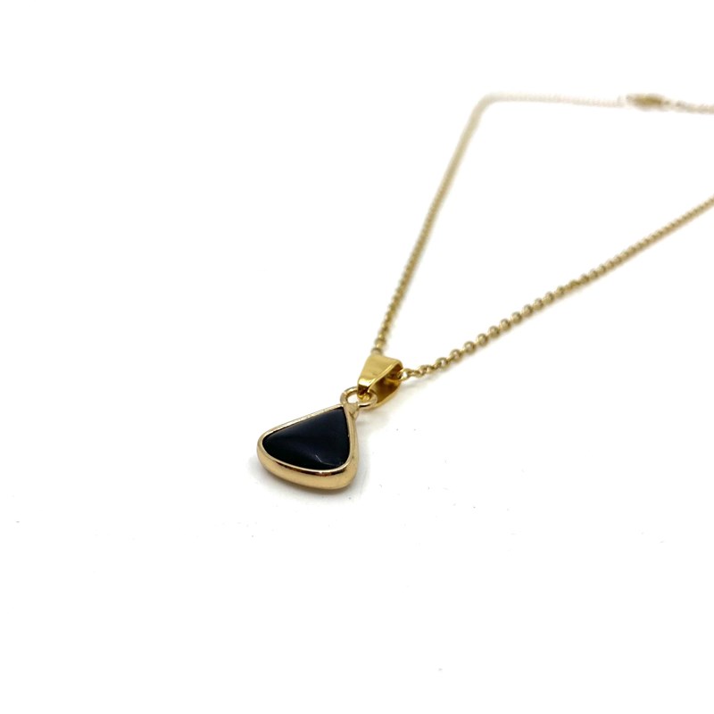 Collier - pierre noire triangle