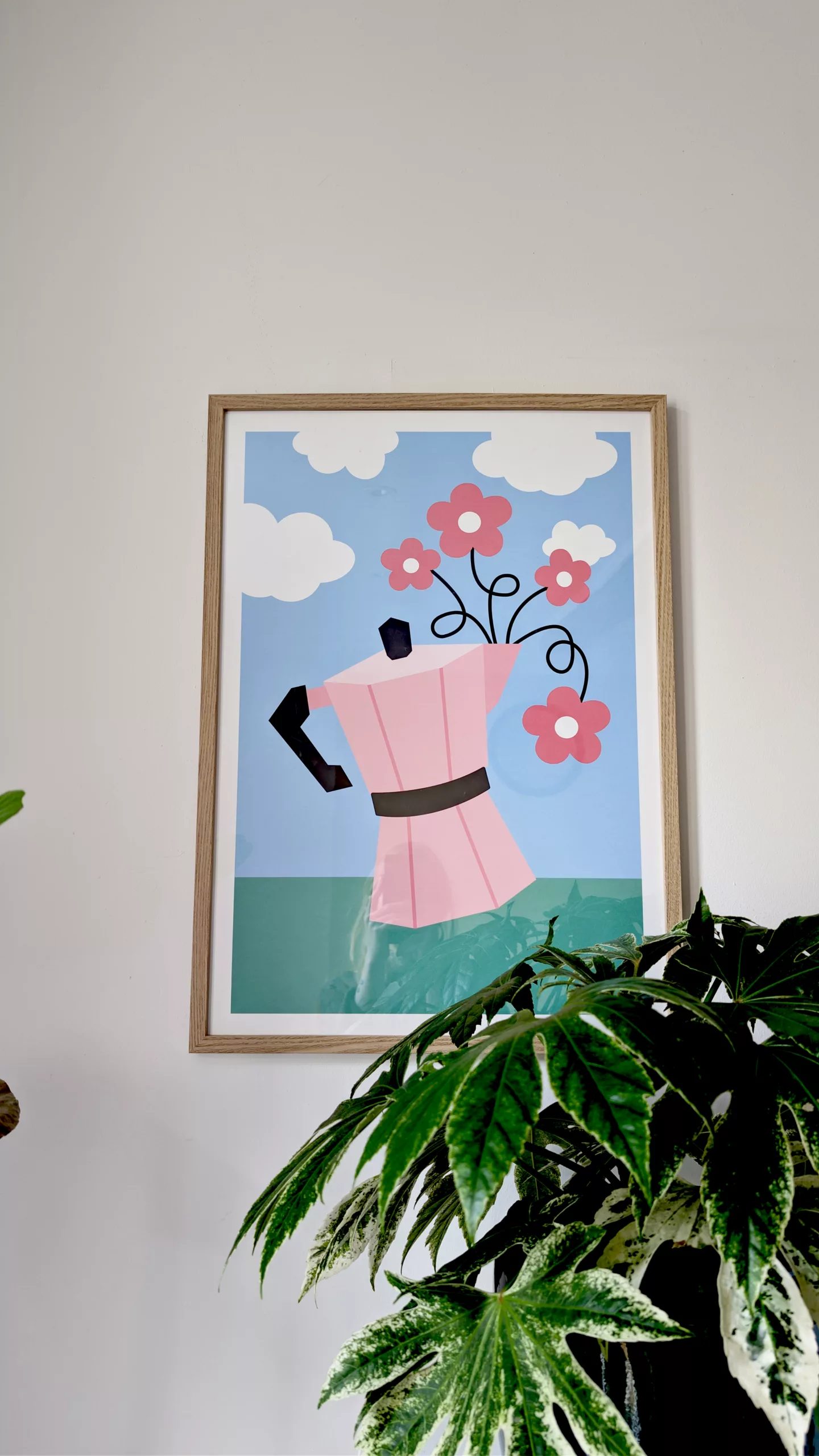 Illustration - Cafetière fleurie -