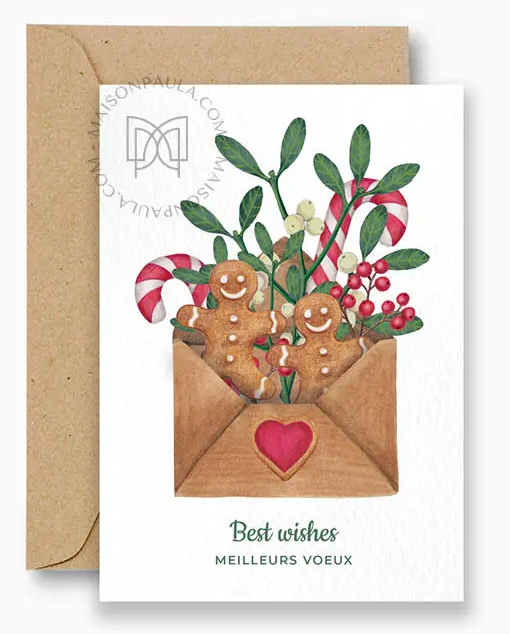 Carte "Best wishes" + enveloppe