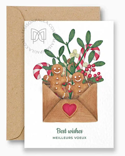Carte "Best wishes" + enveloppe