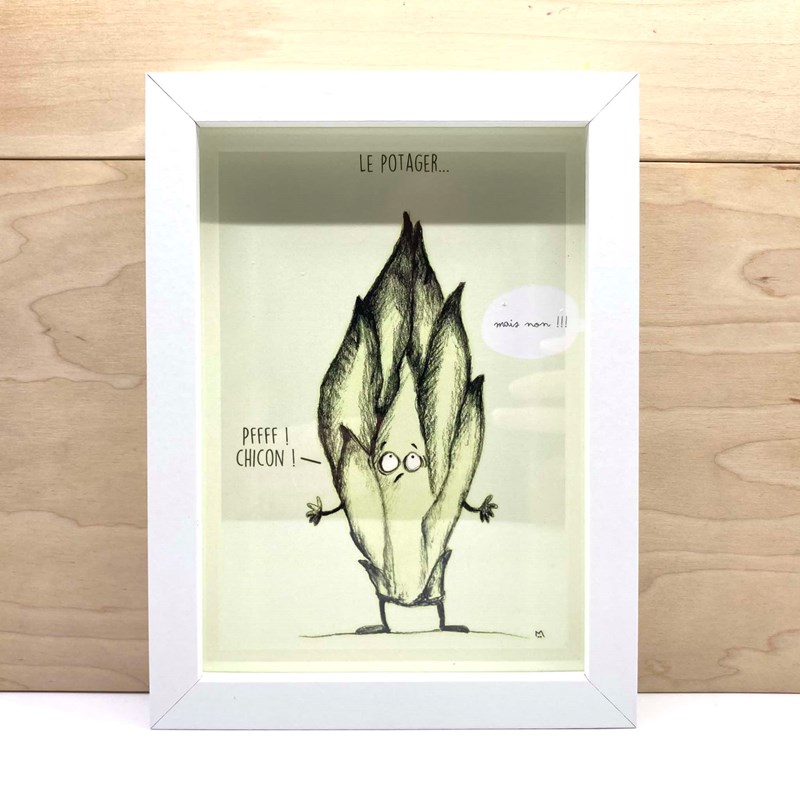 Cadre "Le potager : Chicon" Blanc