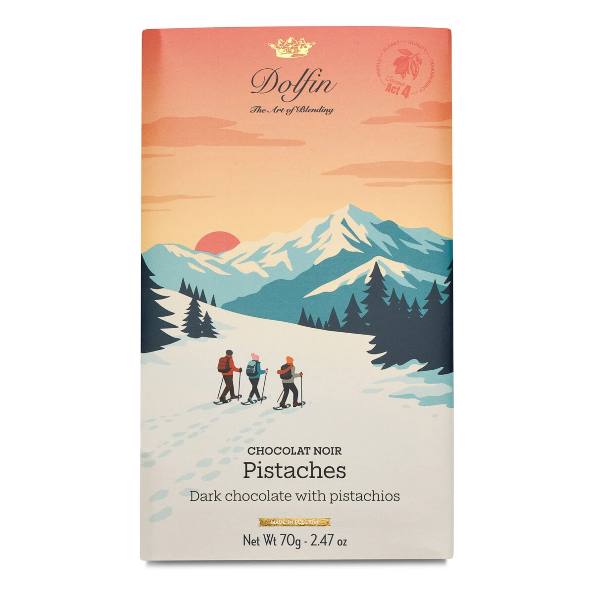 Chocolat noir- Pistaches – Vintage Winter Collection 70gr