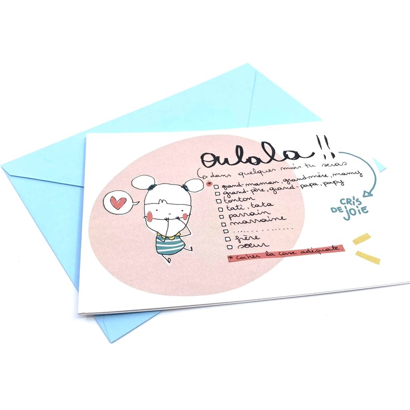Carte "Oulala!!! fille" + Enveloppe