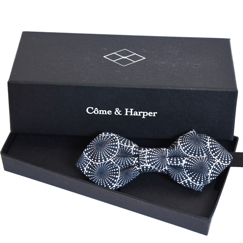 Noeud papillon Côme motif oursin noir