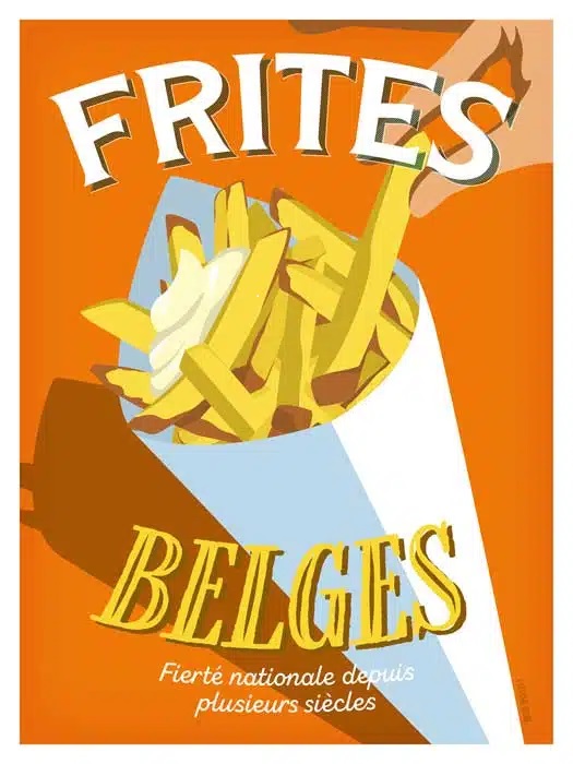 Affiche Illustration Originale “Frites Belges”