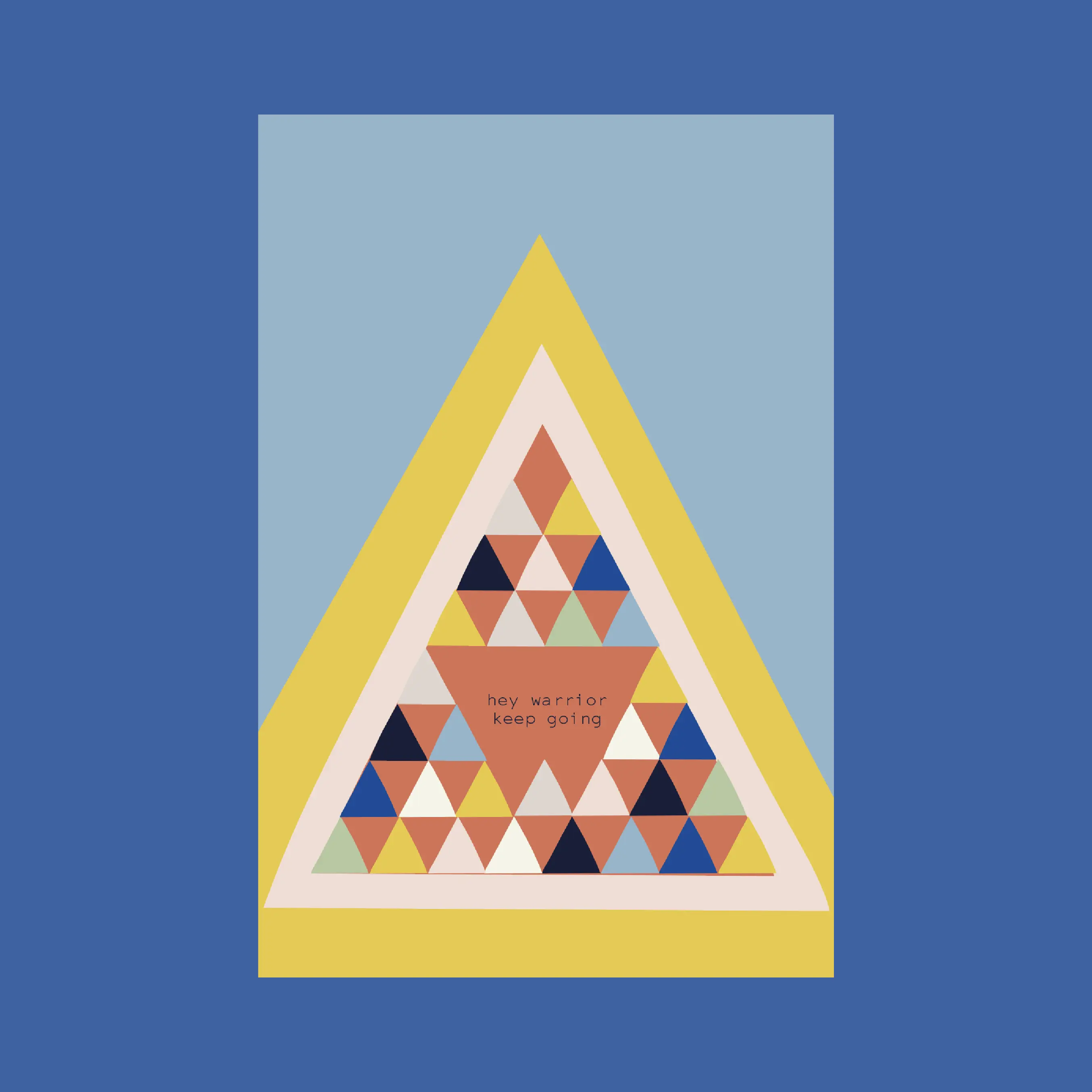 Carte "Hey warrior keep going"+ enveloppe