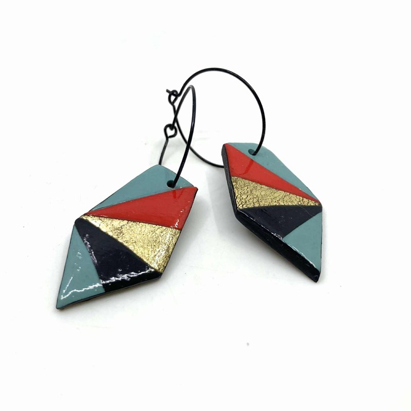 Créoles pièce allongée sur pointe -14272-