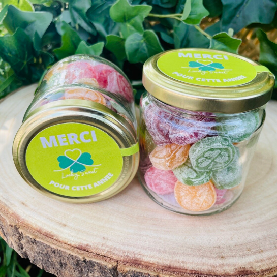 Bocal bonbon "MERCI pour cette année"  130gr