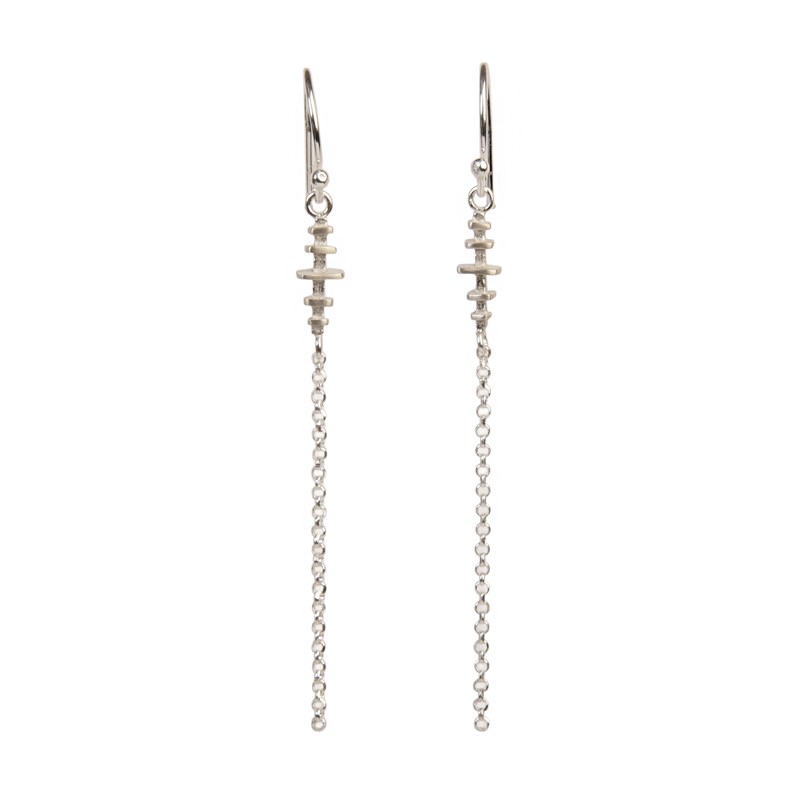 Boucles d'oreille avec chaines symétriques "Mon temple, mon âme"