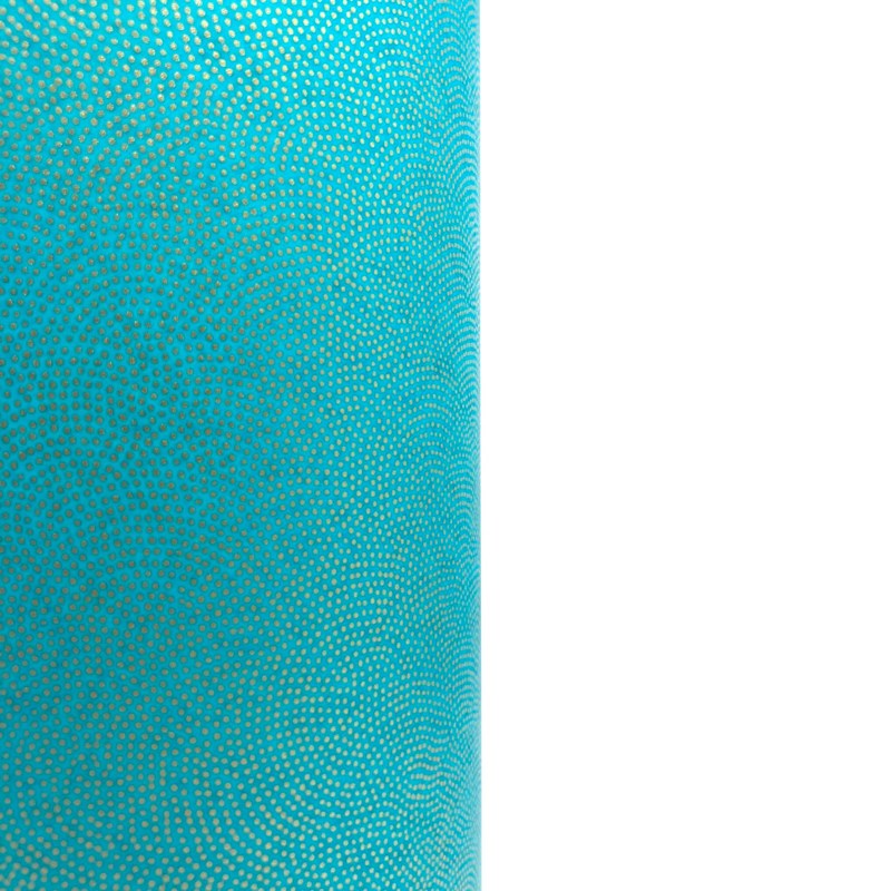 Luminaire P'tit soldat papier japonais turquoise pointillé doré