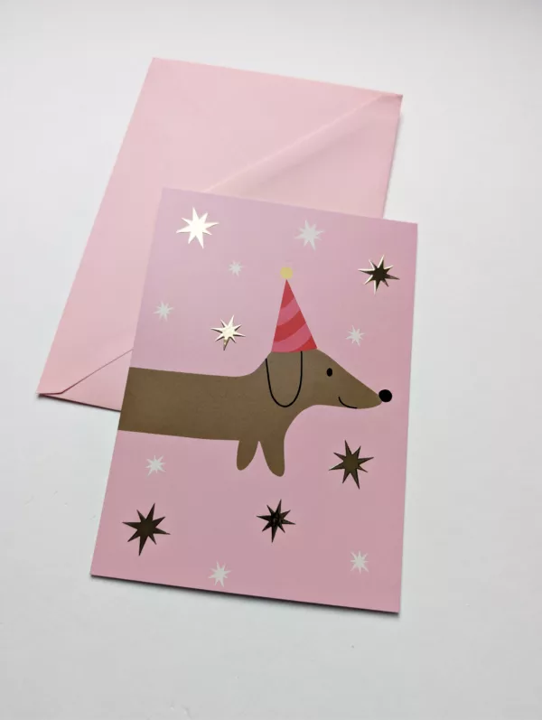 Carte postale - Teckel festif