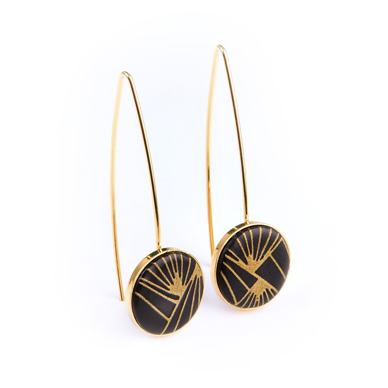 Boucles longues "Black & gold"