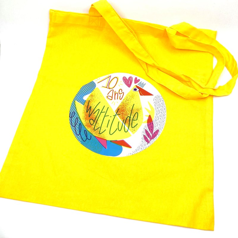 TOTE BAG Wattitude jaune + badge offert