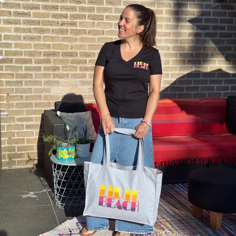 Shopping bag  "Lîdje Beach" gris chiné