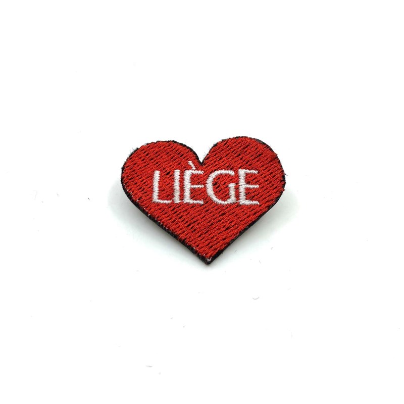 Broche coeur Liège -rouge-