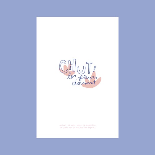 Carte "CHUT! les fleurs dorment" + enveloppe