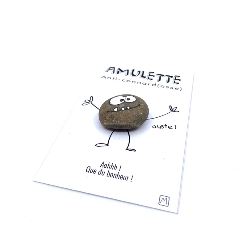 Carte Galet "Amulette Anti-connard(asse)"