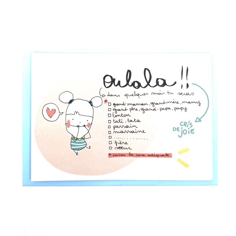 Carte "Oulala!!! fille" + Enveloppe