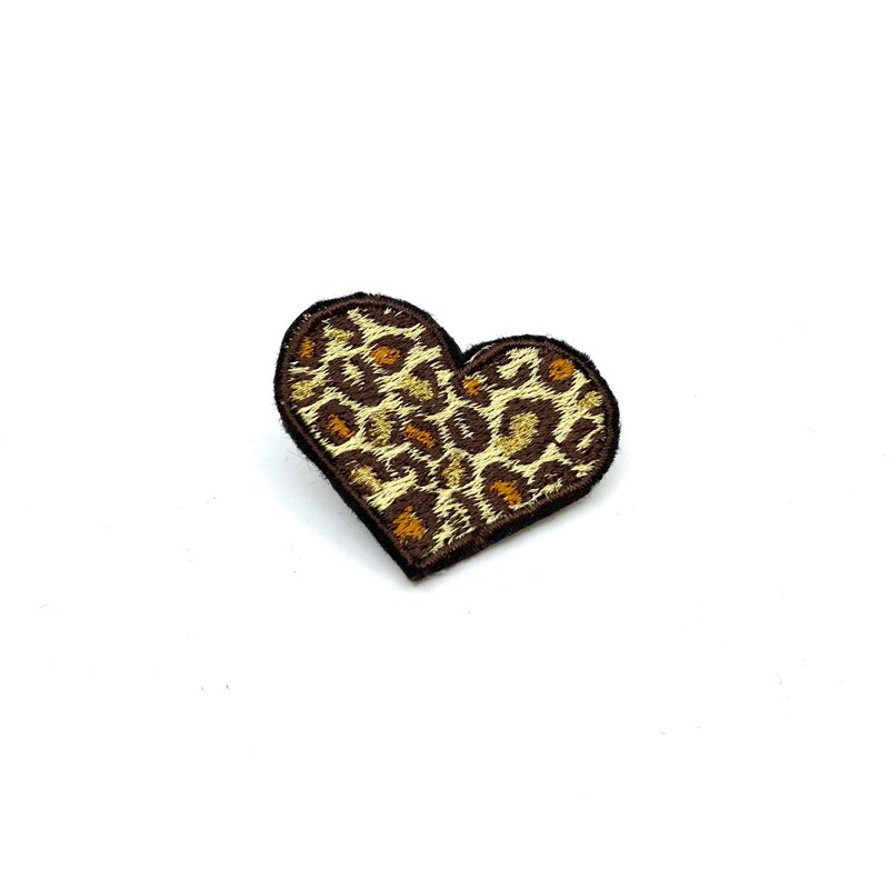 Broche "Coeur" léopard