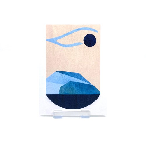 Carte "Fond rose et dessins bleus"