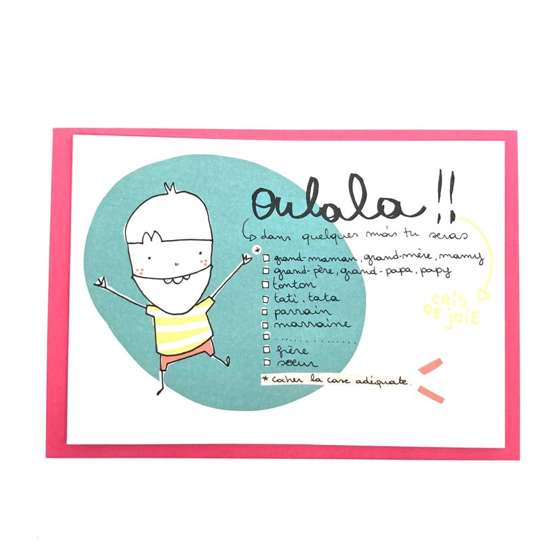 Carte "Oulala!!! garçon" + Enveloppe