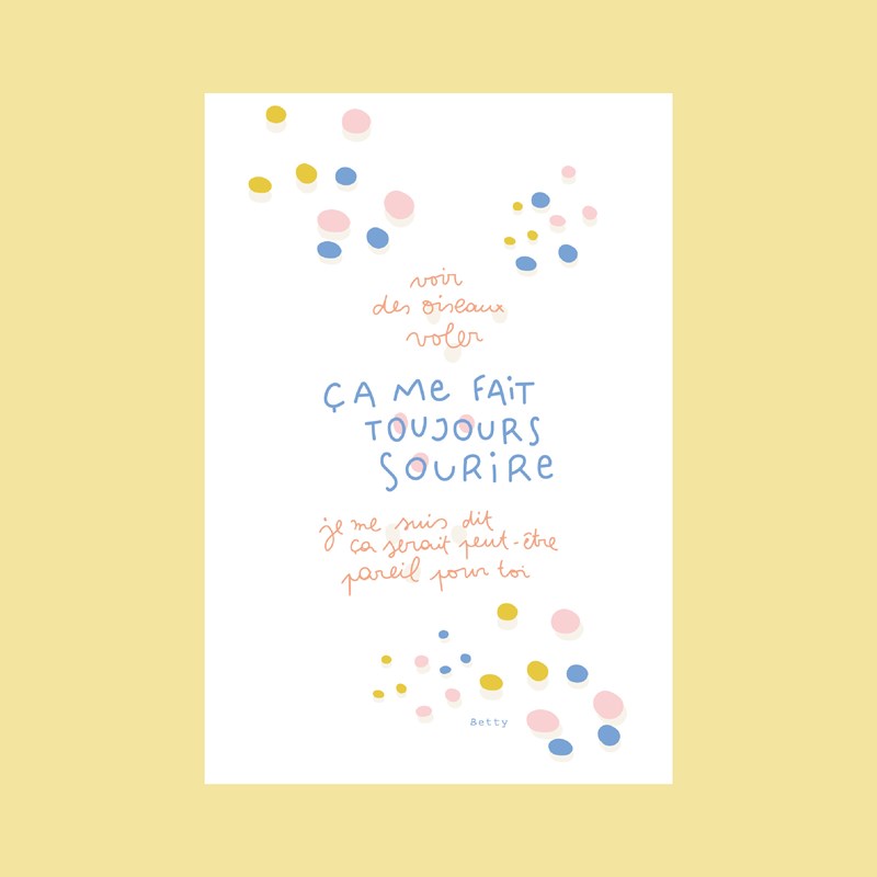 Carte "ça me fait toujours sourire" + enveloppe