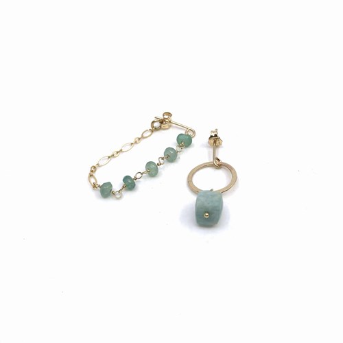 Boucles d'oreilles - amazonite/aventurines