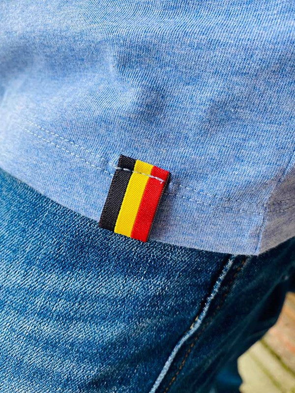 T-shirt "Frites" bleu clair chiné