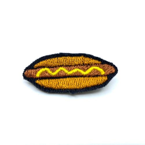 Broche "Hot dog moutarde"