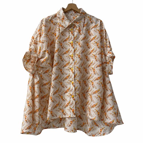 Blouse fleurs orange