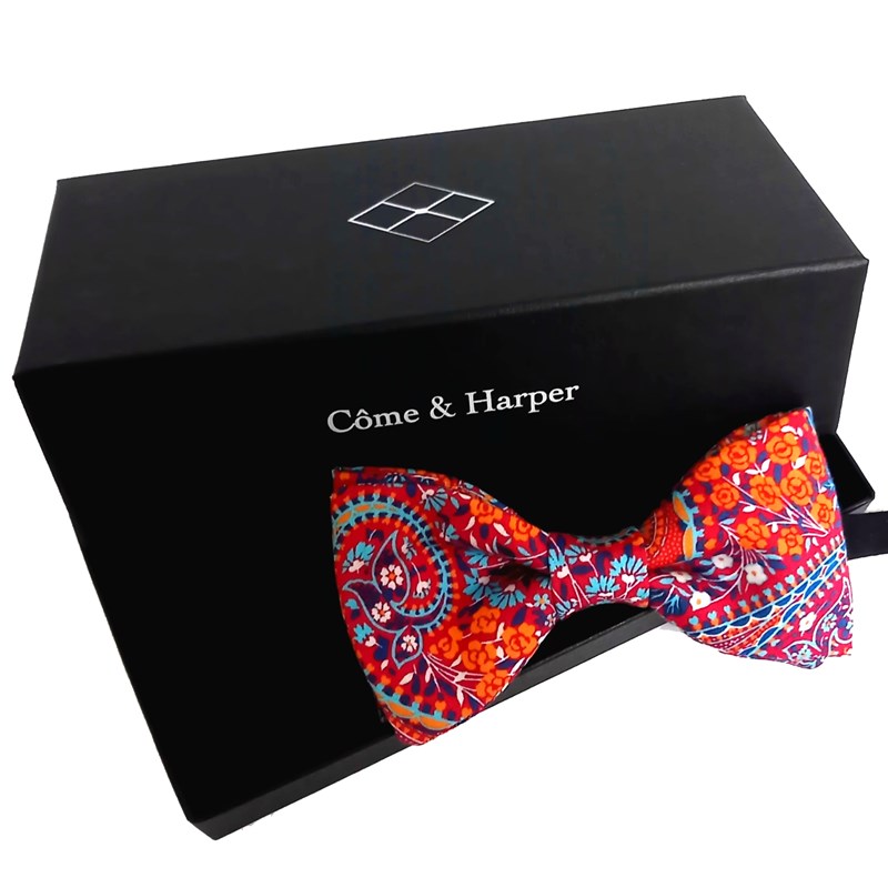 Noeud modèle Spencer motif orange cashmere