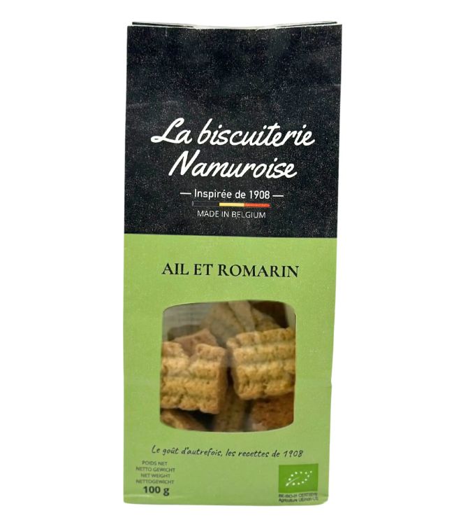 Biscuits salés ail et romarin - 100gr