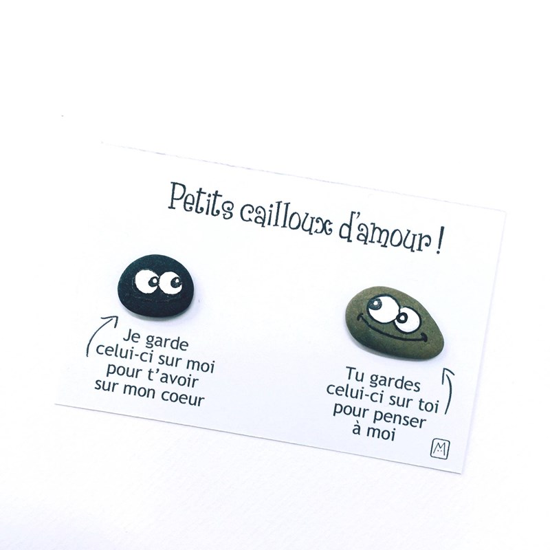 Carte galet "Petits cailloux d'amour"