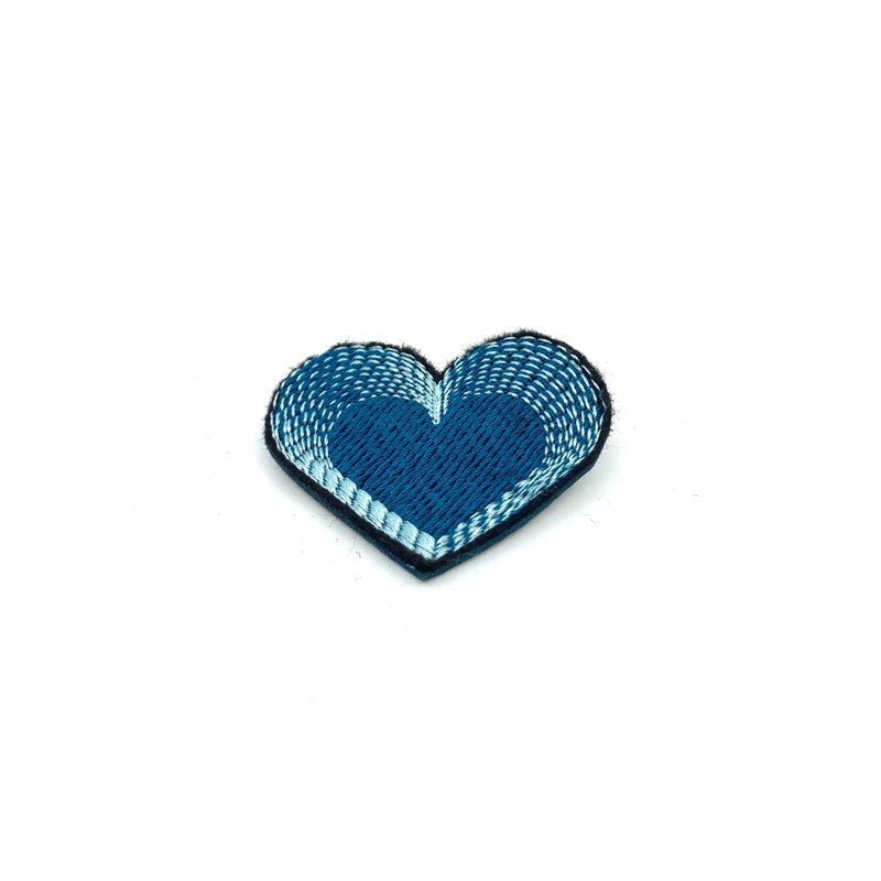 Broche "Coeur" turquoise blanc