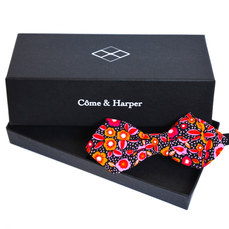 Noeud papillon Côme motif orange flowers