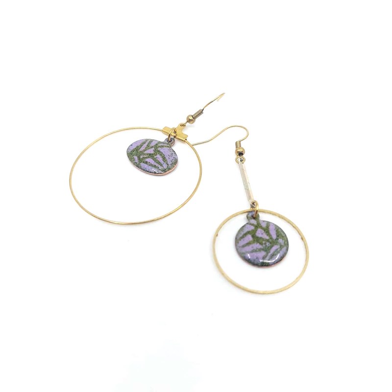 Boucles d'oreilles cuivre émaillé