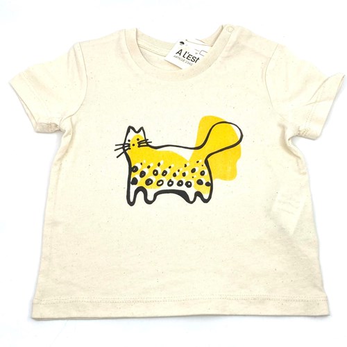 T-shirt écru - Chat jaune -