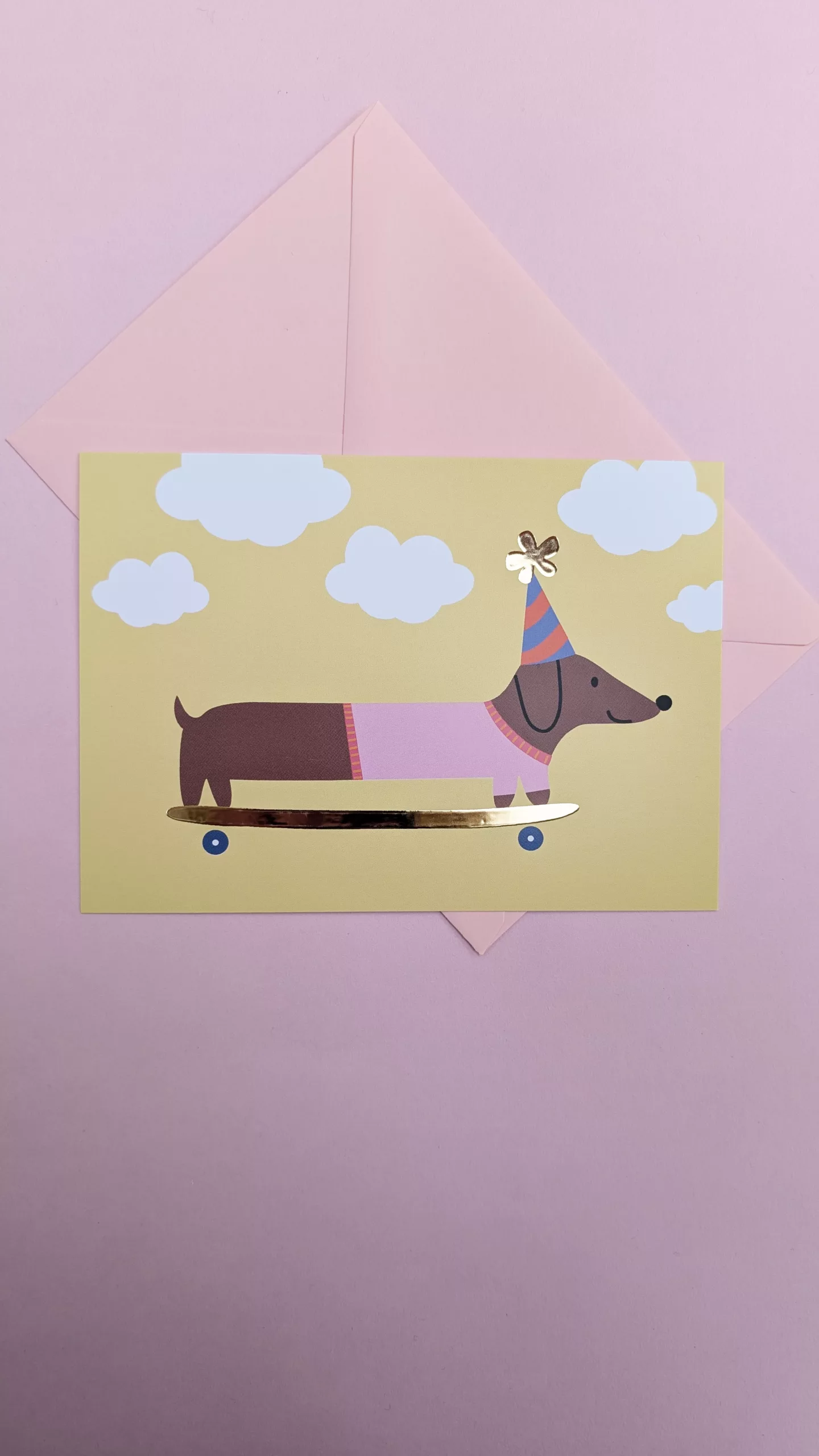 Carte postale - Teckel en skate -