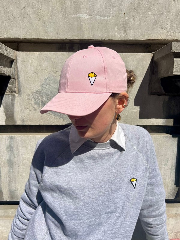 Casquette baseball frites rose