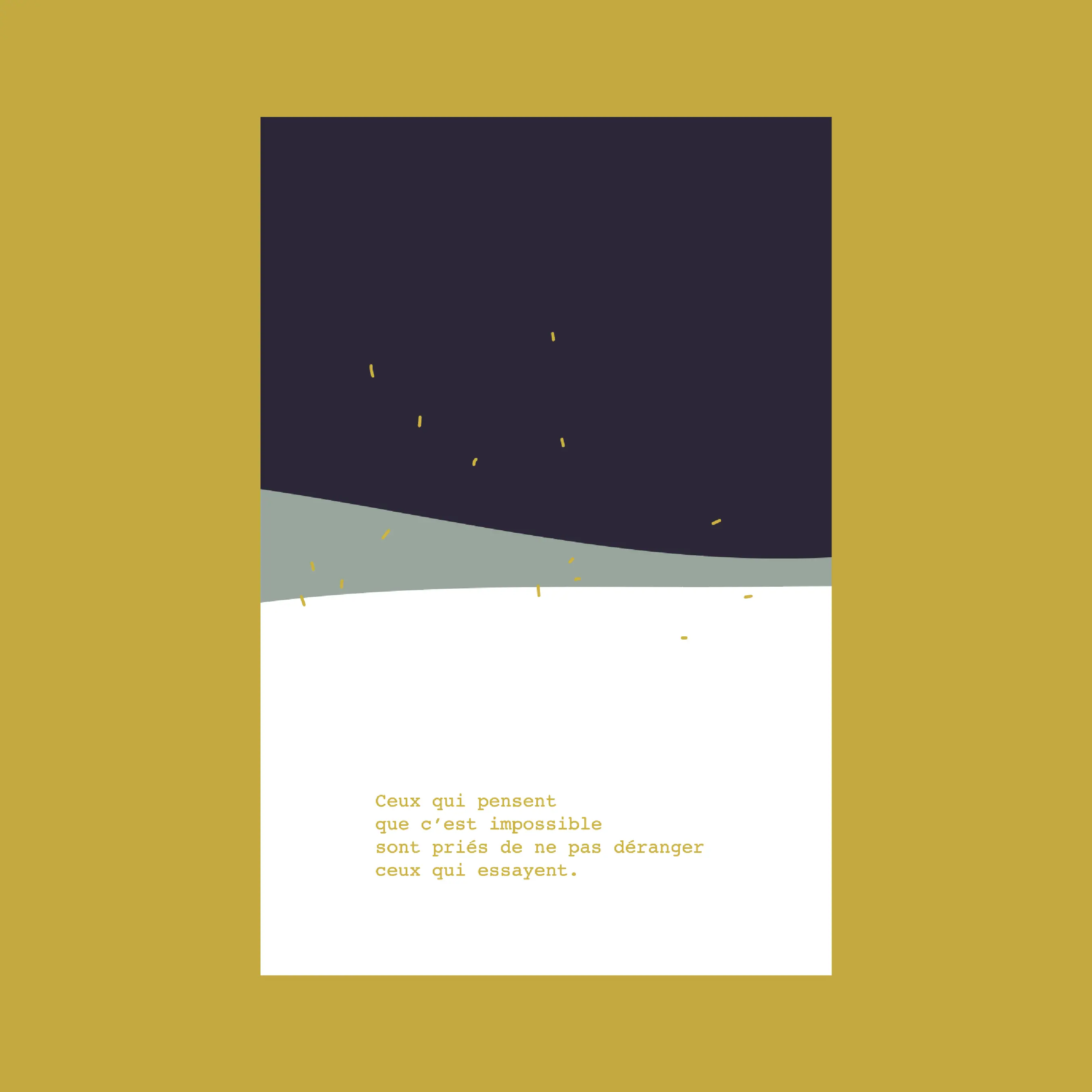 Carte "Ceux qui pensent que c'est impossible..."+ enveloppe